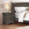 deehome classic louis philippe style stained gray finish 1pc nightstand of 2x drawers traditional design bedroom furniture deehome classic louis philippe style stained gray finish 1pc nightstand of 2x drawers traditional design bedroom furniture