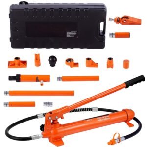 bentism 12 ton porta power kit hydraulic jack air pump lift ram all in one portable frame power tool for auto car vehicle repair