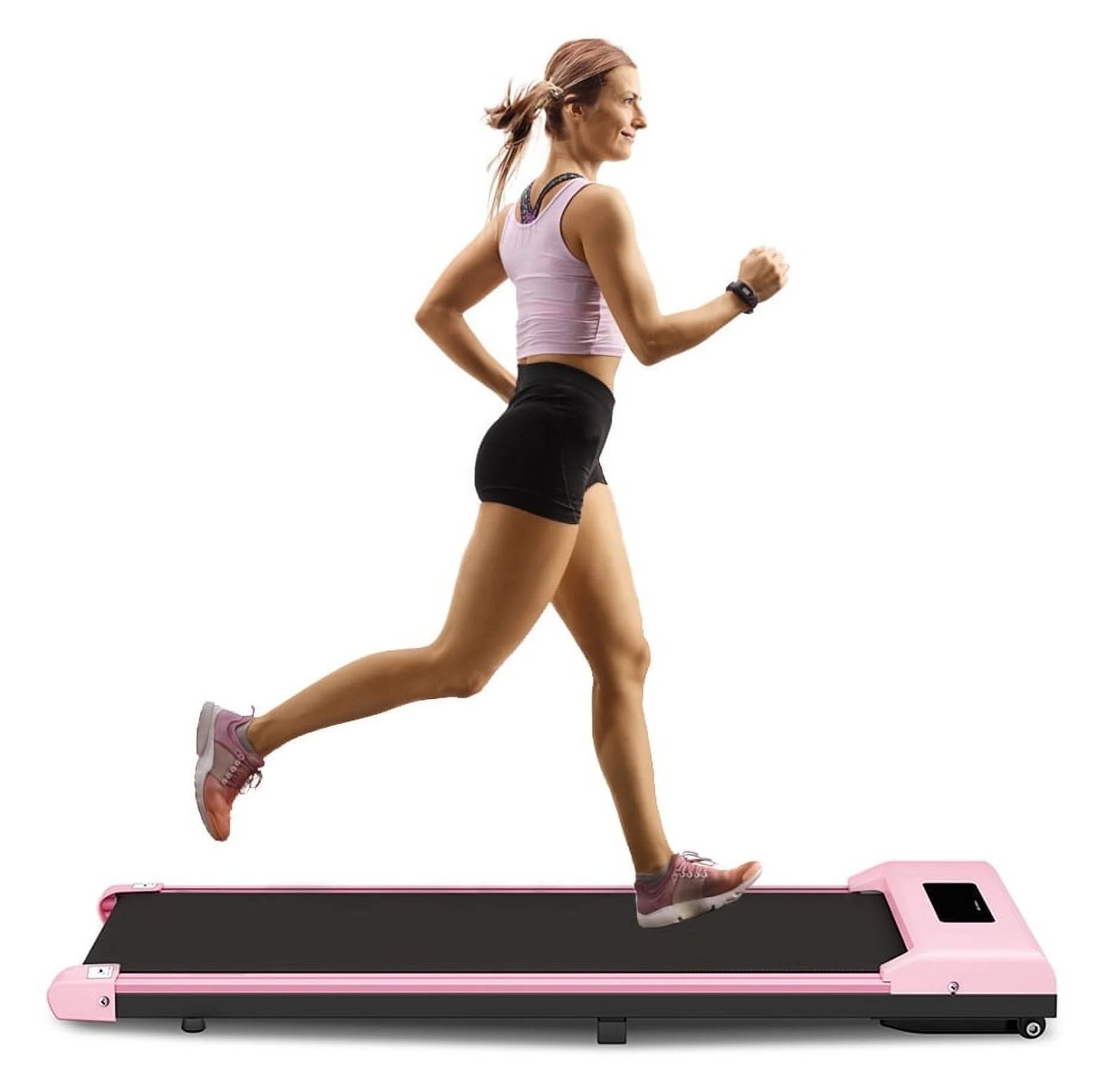 bigzzia walking pad under desk treadmill, treadmills with remote control & lcd display for home office, 265 lbs max weight, pink bigzzia walking pad under desk treadmill, treadmills with remote control & lcd display for home office, 265 lbs max weight, pink