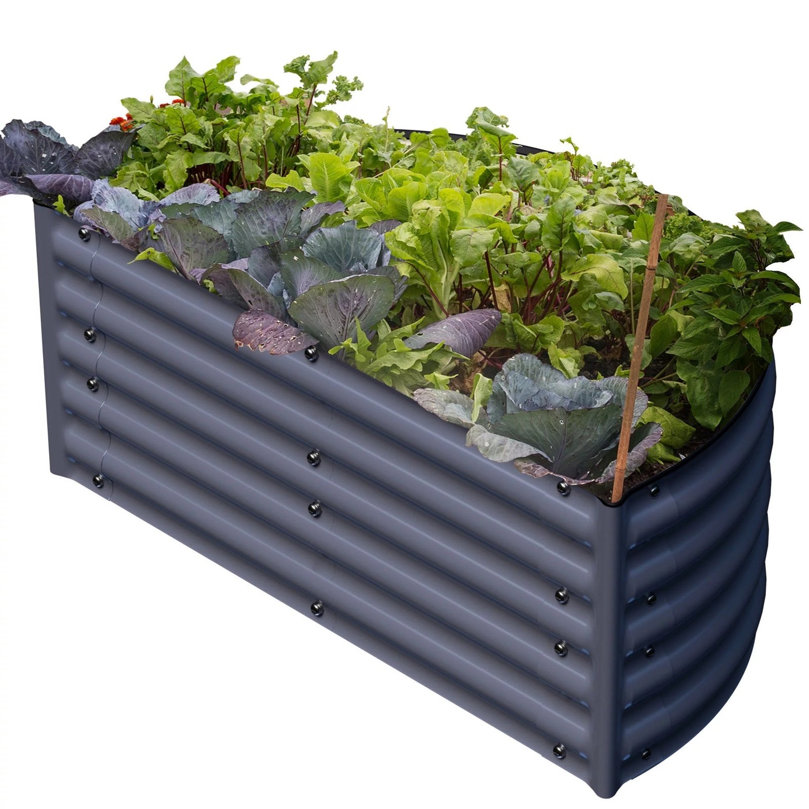 olle gardens 17″ tall semi round raised garden bed in midnight gray olle gardens 17″ tall semi round raised garden bed in midnight gray