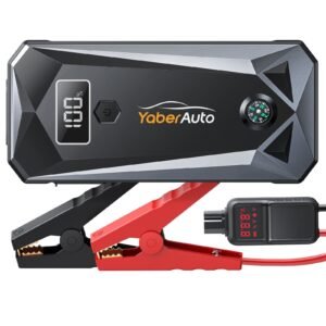 car jump starter 3000a 21800mah( 9.0l gas/8.0l diesel) powerful portable jump box with fast charge extended cables and lights yaberauto