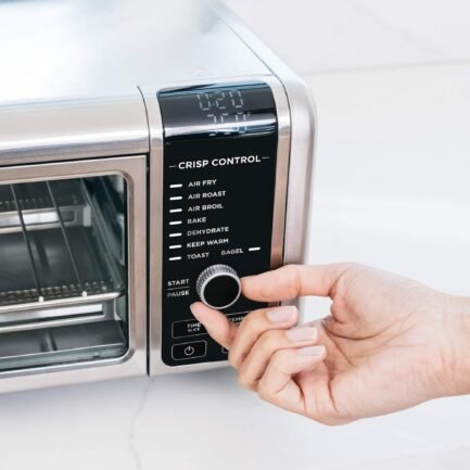 ninja foodi sp101/ft102co digital fry, convection oven, toaster, air fryer, flip away for storage, with xl capacity, and a stainless steel finish (renewed) ninja foodi sp101/ft102co digital fry, convection oven, toaster, air fryer, flip away for storage, with xl capacity, and a stainless steel finish (renewed)