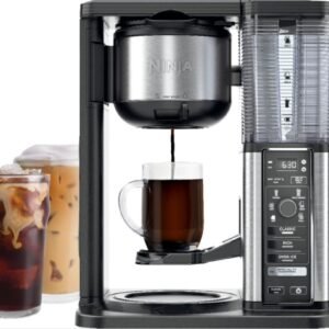 ninja cm401 – 10 cup specialty coffee maker with fold away frother and glass carafe cm401 – black/stainless steel