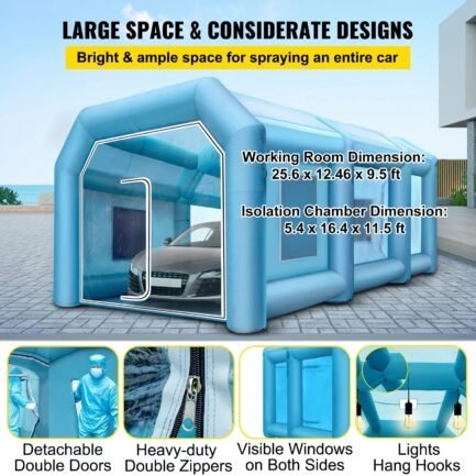 skyshalo inflatable paint booth, inflatable spray booth with filter system portable, car paint booth for car parking tent workstation (33×16.4×11.5ft) skyshalo inflatable paint booth, inflatable spray booth with filter system portable, car paint booth for car parking tent workstation (33×16.4×11.5ft)