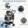 dkeli 4 wheels dog stroller folding pet stroller cat stroller for medium dogs with detachable carrier, grey dkeli 4 wheels dog stroller folding pet stroller cat stroller for medium dogs with detachable carrier, grey