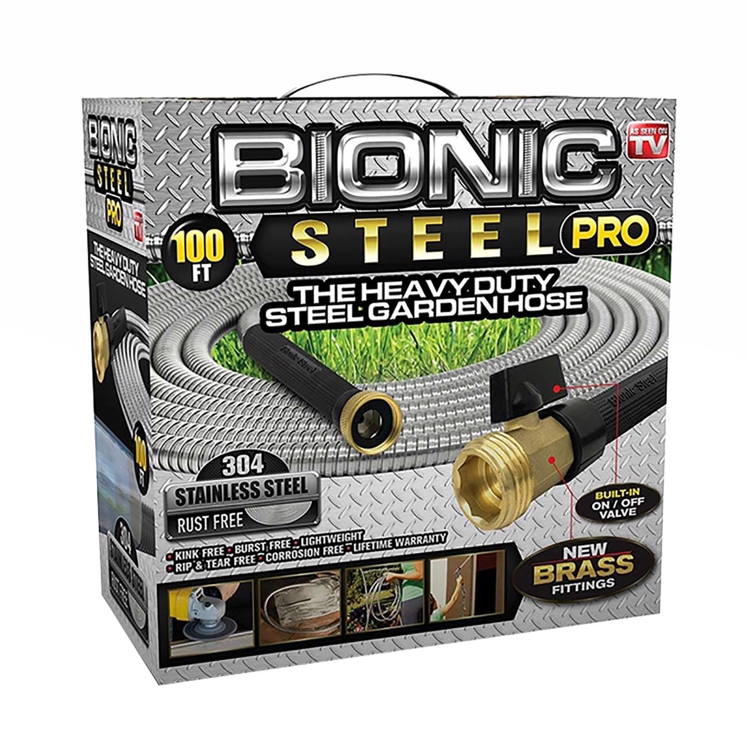 bionic steel pro 5/8 in. d x 100 ft. l heavy duty commercial grade garden hose bionic steel pro 5/8 in. d x 100 ft. l heavy duty commercial grade garden hose