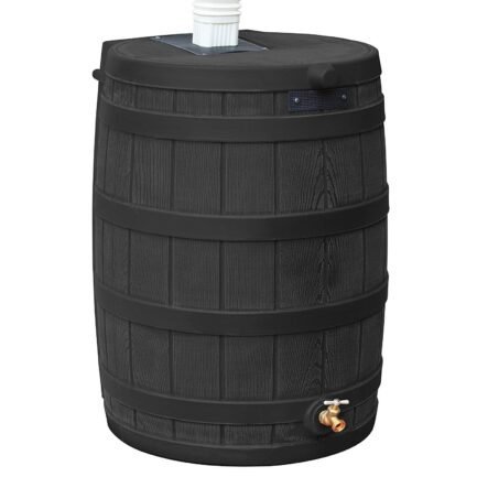 Store good ideas rain wizard 50 gallon plastic rain barrel water collector, black