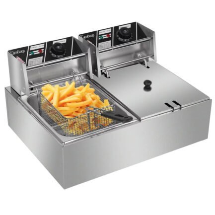 cb15401 deep fryer 5000 watt electric countertop dual tank stainless commercial restaurant cb15401 deep fryer 5000 watt electric countertop dual tank stainless commercial restaurant
