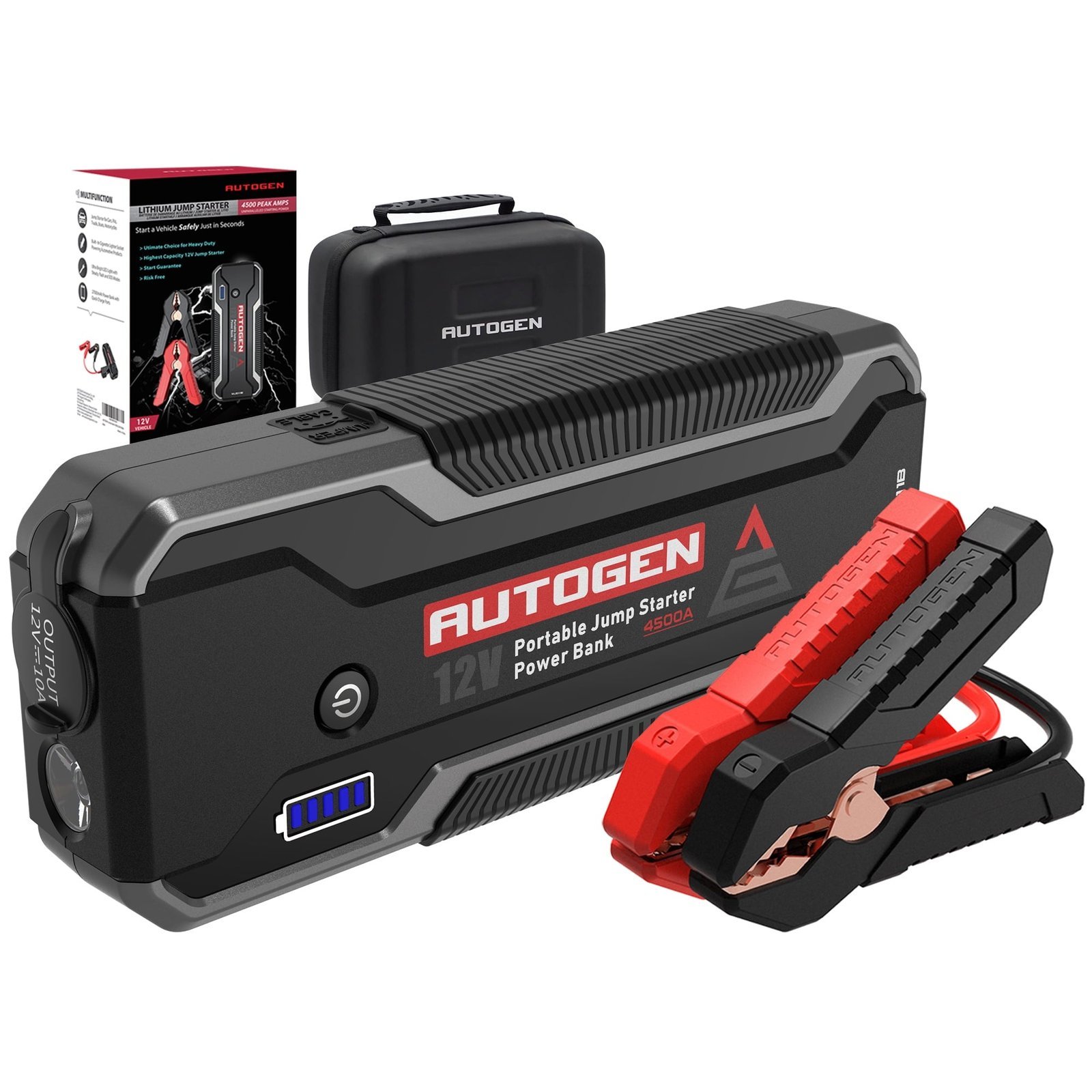autogen 4500a 32000mah black battery jump starter, 12v lithium jump box autogen 4500a 32000mah black battery jump starter, 12v lithium jump box