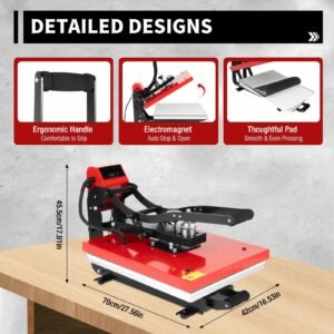 16″x20″ slide out auto open heat press machine clamshell slide out base t shirt