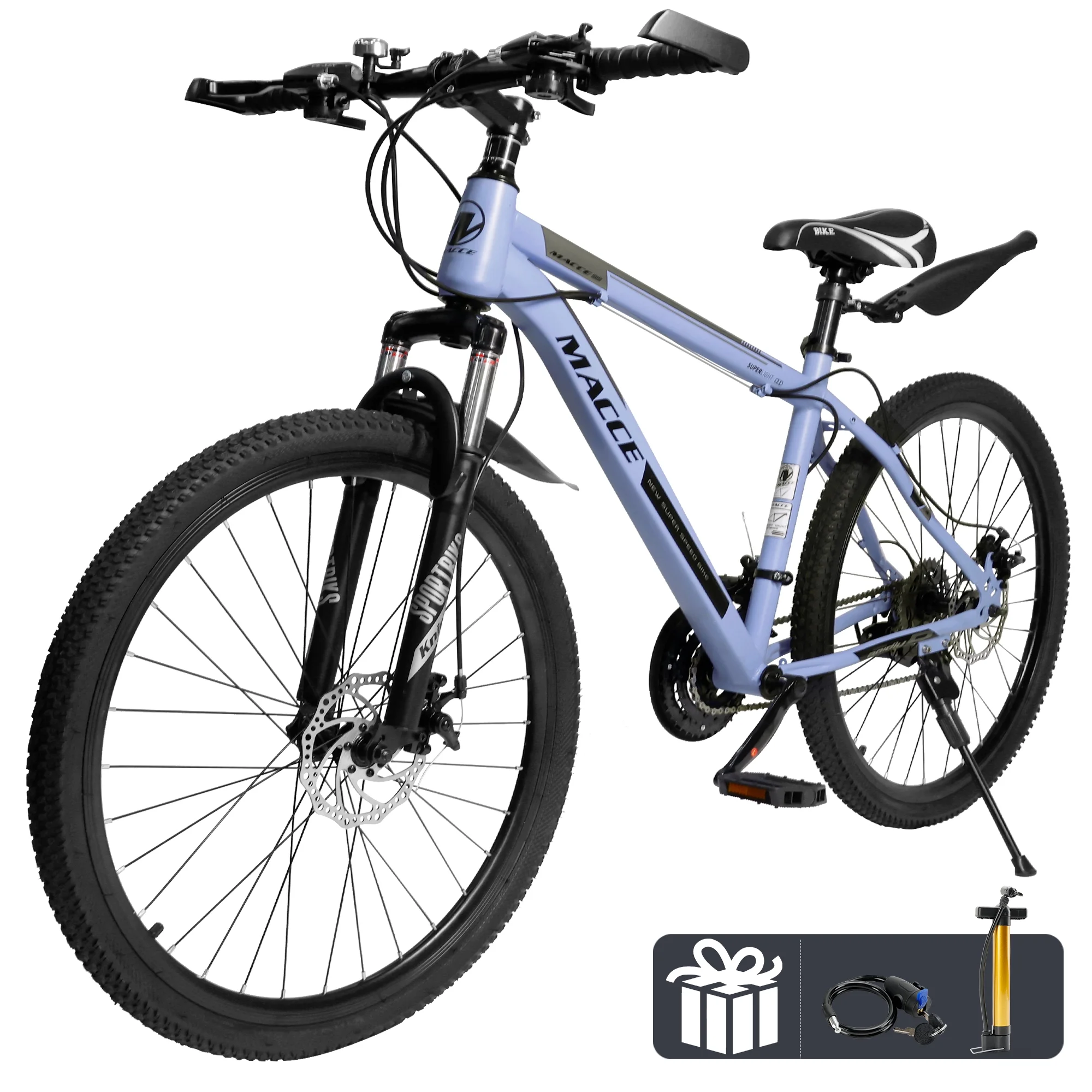 artudatech mountain bike 26 inch for adult, 27 speed dual suspension high carbon steel mtb bicycle, dual disc brake bikes for men women, silver, blue, gray and red artudatech mountain bike 26 inch for adult, 27 speed dual suspension high carbon steel mtb bicycle, dual disc brake bikes for men women, silver, blue, gray and red
