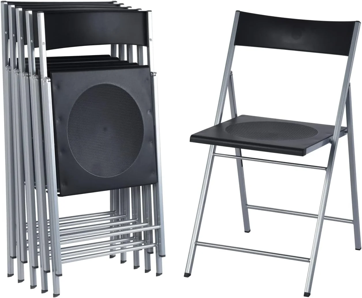 homylin commercial folding chairs – pack of 6 (black, plastic seat with steel frame) homylin commercial folding chairs – pack of 6 (black, plastic seat with steel frame)