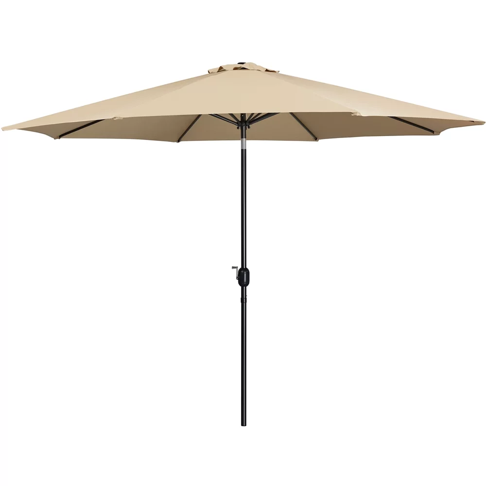 topeakmart 11ft patio umbrella market umbrella with 8 ribs tilt and crank for garden, deck, backyard, pool, beach, tan topeakmart 11ft patio umbrella market umbrella with 8 ribs tilt and crank for garden, deck, backyard, pool, beach, tan