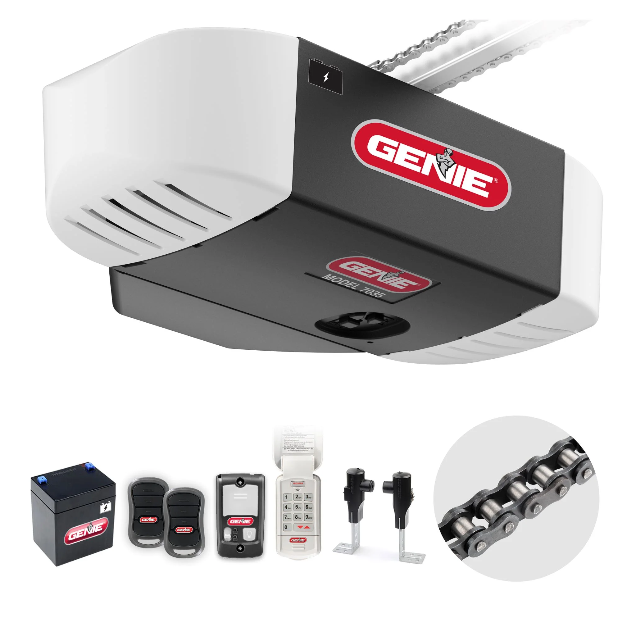 genie chain drive 750 3/4 hpc garage door opener w/battery backup – heavy duty genie chain drive 750 3/4 hpc garage door opener w/battery backup – heavy duty