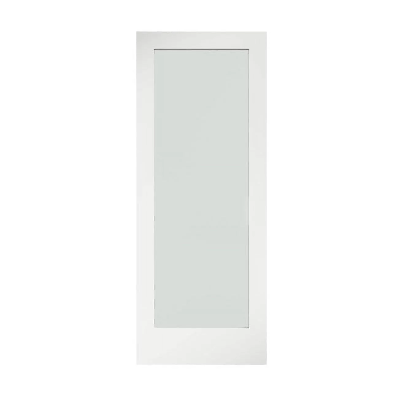 30 in. x 80 in. x 1 3/8 in. frosted glass 1 lite shaker primed solid wood core interior door slab 30 in. x 80 in. x 1 3/8 in. frosted glass 1 lite shaker primed solid wood core interior door slab