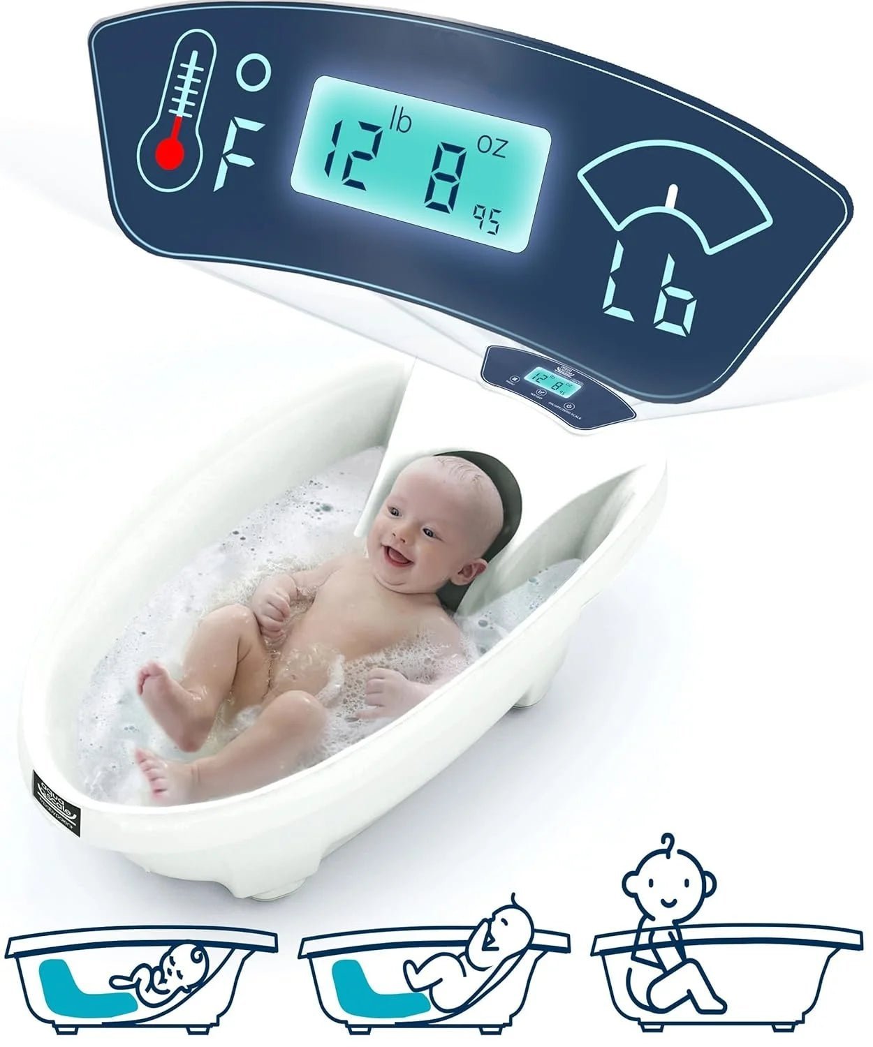 baby patent aquascale baby bath tub – 0 24m – gen 3 – with thermometer & scale | bathtub for newborn, infant & toddler, small to large baby patent aquascale baby bath tub – 0 24m – gen 3 – with thermometer & scale | bathtub for newborn, infant & toddler, small to large